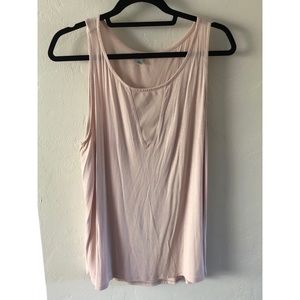 Halogen blush cotton tank with mesh v